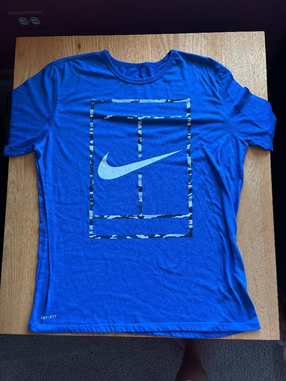 NIKE Teen Large Athletic Cut Dri-Fit Blue T Shirt